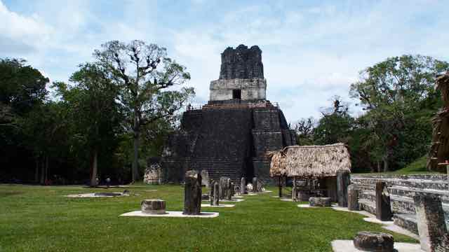 Tikal am Weg bei den Tempeln im Urwald