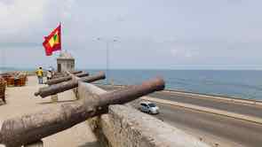 Cartagena in der Altstadt die alte Stadtmauer