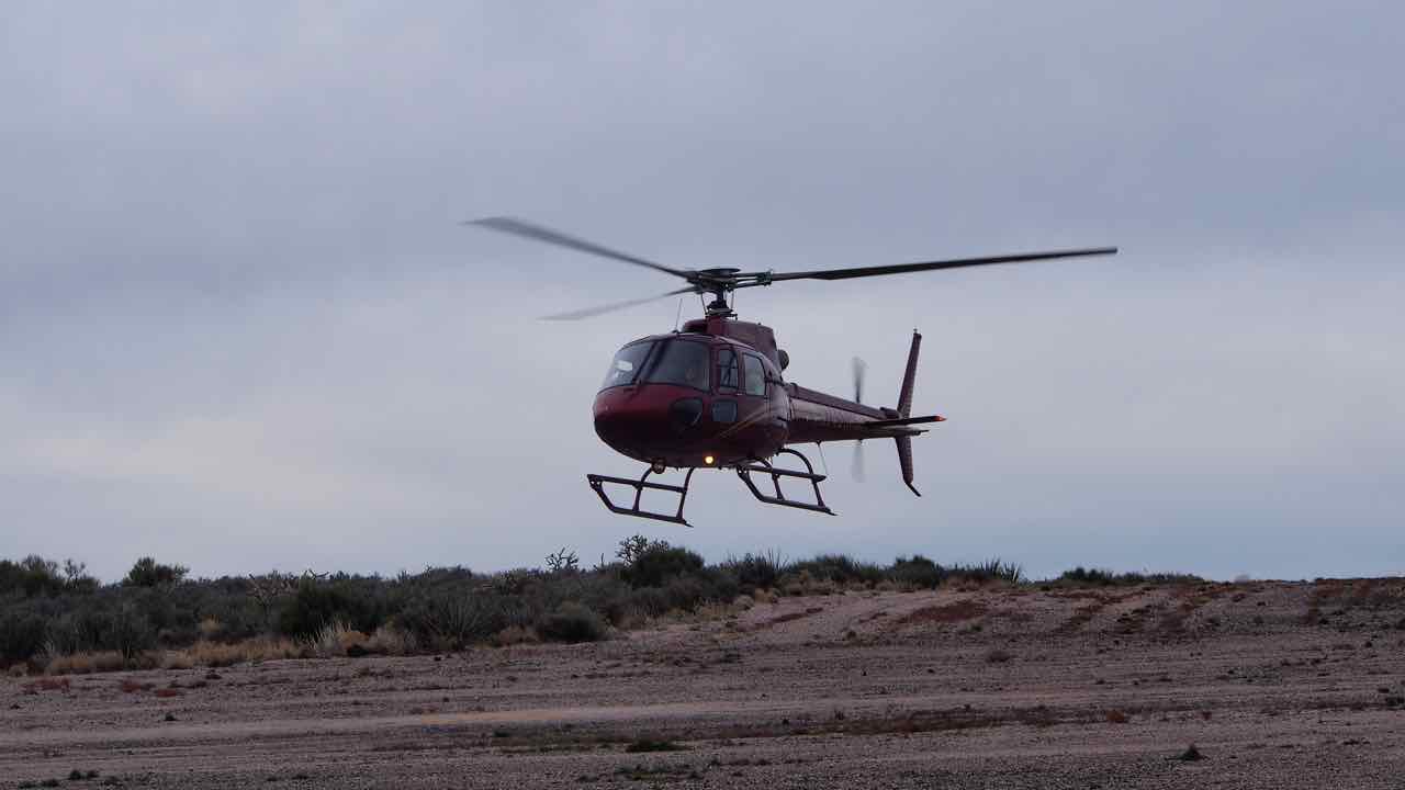 Mit dem Helikopter hinunter zum Colorado 